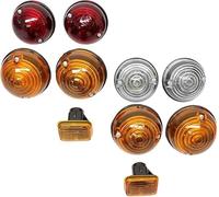 ACC Parts Kit Luci 10 Pezzi Compatibile con Land Rover Defender 90 110 130 (1994+) - Indicatori, Posizione, Stop e Coda - Lenti Chiare, Ambra e Rosse