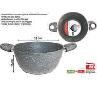 ACCADEMIA MUGNANO Casseruola Antiaderente Cuore di Pietra 32 cm, 4.5 L, Grigio/Brunastro, Senza Coperchio