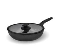 ACCADEMIA MUGNANO Padella Saltapasta Antiaderente Vulcano con Coperchio in Vetro 28 cm