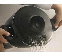 Pentola Cuociscola Scolapasta Antiaderente con Manici Blocca Coperchio 22 cm