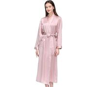 Accappatoi Accappatoio da Donna Accappatoio in Seta Indumenti da Notte, Accappatoio in Seta Gelso Accappatoio Camicia da Notte Maniche Lunghe, A, XS