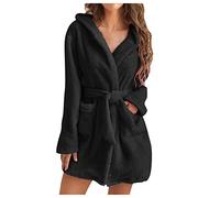 Accappatoi leggeri da donna, casacca in pile, accappatoio in stile kimono, camicia da notte per la maternità, accappatoio corto per tutte le stagioni, per spa e hotel, pigiama, 05 nero., S