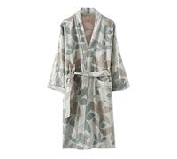 Accappatoi per Le Donne a Maniche Lunghe Maglia Kimono Accappatoio Morbido Leggero Loungewear da Donna in Cotone Pigiameria,R07,L