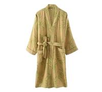 Accappatoi per Le Donne a Maniche Lunghe Maglia Kimono Accappatoio Morbido Leggero Loungewear da Donna in Cotone Pigiameria,R08,M
