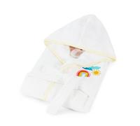 Accappatoio baby con cappuccio in spugna BASSETTI Baleno bianco