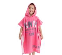HOMELEVEL Accappatoio Bambino Ragazzo Piscina Nuoto - Poncho con Cappuccio e Tasca Bambina Ragazza - Accappatoi Bambini 8-11 Anni Spugna Fucsia Hawaii