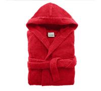 ACCAPPATOIO BASSETTI UOMO DONNA CON CAPPUCCIO TAGLIA S - M - L - XL - XXL SPUGNA DI PURO COTONE 360gr/m² (M - 46 / 48, ROSSO - 1139)