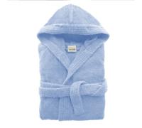 ACCAPPATOIO BASSETTI UOMO DONNA CON CAPPUCCIO SPUGNA DI PURO COTONE 360gr/m² (M - 46 / 48, CELESTE - 1300)