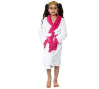 Accappatoio Bianco Super Morbido In Pile Fluffy Per Bambini Dai 2 Ai 13 Anni