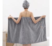 Accappatoio/Cappello da bagno corto da donna con decorazione a fiocco, morbido e confortevole, ricamato Tagli Unica,1 gonna da bagno,1 cuffia da docciaTessuto