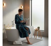 Accappatoio Carrara in Spugna con Cappuccio melange blu Tandy