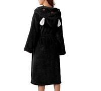 Accappatoio con cappuccio da donna taglie forti carino pigiama vestito per le donne morbido soffice accappatoio in velluto double face ispessito caldo camicia da notte autunno/inverno allentato alla
