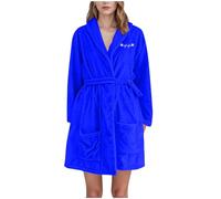 Accappatoio con Cappuccio in Cotone Accappatoio con Cappuccio Accappatoi Da Bagno in Spugna Da Donna Al Ginocchio Corto in Peluche Pigiama Accappatoi Tinta Unita in Velluto Corallo Manica Lunga Tasca