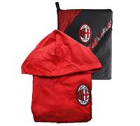 Accappatoio con Cappuccio in microfibra UFFICIALE MILAN A C TG 4 6 8 10 12 14 ROSSO NERO Con Sacca BIMBO BAMBINO