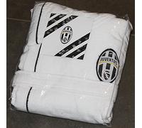ACCAPPATOIO CON CAPPUCCIO UFFICIALE FC JUVENTUS TG L 48 / 50 BIANCO NERO 100% MICRO SPUGNA PURO COTONE UOMO