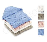 ACCAPPATOIO CON CAPUCCIO 100% COTONE NIDO D'APE GRANDE uomo donna unisex TG. XL