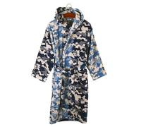 Accappatoio cotone CLAUDE cappuccio Carrara Animalier Azzurro