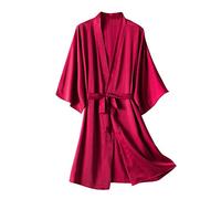 Accappatoio da bagno donna e pigiama lungo personalizzato, pigiama da donna estivo in cotone leggero di grandi dimensioni, casual baggy, babydoll colore puro, abbigliamento cintura regolabile