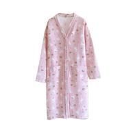 Accappatoio da donna - Accappatoio da sauna leggero morbido cotone e velluto spugna in velluto vestaglia kimono lungo accappatoio da donna con cappuccio foderato