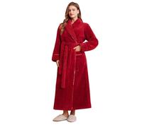 Accappatoio da donna in peluche di lusso, vestaglia da donna, accappatoio invernale ispessito, accappatoio accogliente con collo a scialle, vestaglia lunga e soffice, accappatoio morbido e caldo