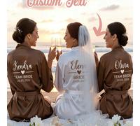 Accappatoio da sposa in raso personalizzato, design a maniche corte, accappatoio da damigella d'onore personalizzato, accappatoio in raso personalizzato, accappatoio da damigella d'onore per la prepar