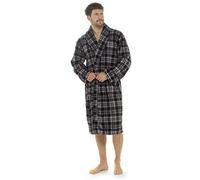 Accappatoio Da Uomo A2Z In Flanella Pile A Righe Blu Navy Lusso Loungewear
