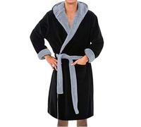 Accappatoio da uomo, accappatoio da uomo con cappuccio e cintura in spugna super morbida accappatoio autunnale caldo, accappatoio invernale in peluche poncho accappatoio per loungewear accappatoio da