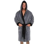 Accappatoio da uomo, accappatoio da uomo con cappuccio e cintura in spugna super morbida accappatoio autunnale caldo, accappatoio invernale in peluche poncho accappatoio per loungewear accappatoio da