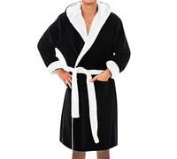 Accappatoio da uomo in spugna di cotone, morbido e caldo | Accappatoio con cappuccio, in cotone, morbido, lungo, con cintura, tasche, pigiama