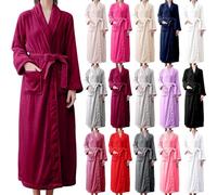 Accappatoio da uomo morbido e caldo in pile di flanella con collo a scialle tinta unita accappatoi da donna unisex peluche loungewear tinta unita coppia biancheria da notte accogliente in pile