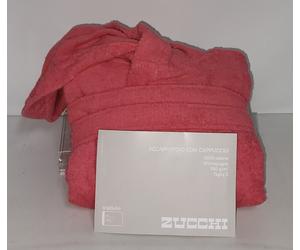 Accappatoio da viaggio Zucchi con cappuccio in microspugna colore Corallo