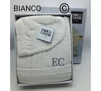 Accappatoio Enrico Coveri Unisex Uomo Donna Tinta Unita Con Cappuccio In Spugna