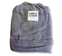 Accappatoio Enrico Coveri Unisex Uomo Donna Tinta Unita Con Cappuccio In Spugna