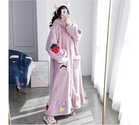Accappatoio in Microfibra per Le Donne, Accappatoio con Cappuccio Taglie Forti, Pile Pigiama Morbida Calda Camicia da Notte per La Pelle Invernale, Purple, 4XL