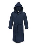 Accappatoio in Microfibra Unisex Uomo Donna con Borsetta IRGE (L, Blu Notte)