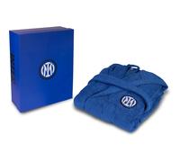 hermet Inter, Accappatoio con Cappuccio, Accappatoio Unisex, in Spugna 380 gsm, 100% Cotone, Logo dell' Inter Lato Cuore, Taglia XL