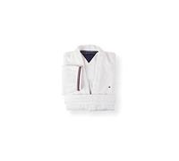 ACCAPPATOIO KIMONO CON CAPPUCCIO TOMMY HILFIGER TG S M L XL XXL 100% SPUGNA PURO COTONE UOMO DONNA (LEGEND WHITE, XL - 52/54)