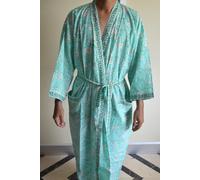 Accappatoio kimono donna camicia da notte lunga, comodo abito kimono cotone...