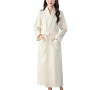 Accappatoio leggero da donna in cotone, for primavera e estate, sottile, pigiama, abbigliamento da casa, accappatoio da doccia, camicia da notte lunga for donna, con cintura for una vestibilità regola