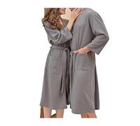 Accappatoio leggero da donna in poliestere, for primavera e estate, sottile, pigiama, abbigliamento da casa, accappatoio da doccia, camicia da notte lunga for donna, con cintura for una vestibilità re