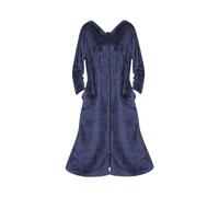 Accappatoio lungo da donna, in pile, extra spesso, con cerniera, per l'inverno, per l'inverno, per la mattinata, accappatoio, vestaglia per la casa, con tasche, abito casual