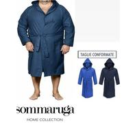 Accappatoio microfibra unisex cappuccio Taglie Maxi conformate TG. 3XL 4XL 5XL