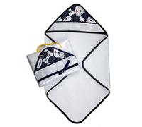 Accappatoio neonato a triangolo cm.60x60, fascia in etamine con cappuccio - Made in Italy (RUFY BLU)