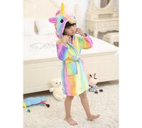 Accappatoio Per Bambine 3D Animale Unicorno Arcobaleno
