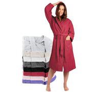 Accappatoio per Donna con Cappuccio in Spugna Certificato Oeko Tex - 2 Tasche, Cintura - Vestaglia - per Uscire dalla Doccia, Assorbente e Confortevole