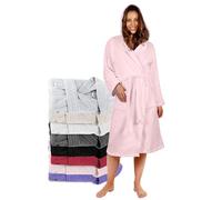 Accappatoio per Donna con Cappuccio in Spugna Certificato Oeko Tex - 2 Tasche, Cintura - Vestaglia - per Uscire dalla Doccia, Assorbente e Confortevole