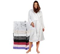 Accappatoio per Donna con Cappuccio in Spugna Certificato Oeko Tex - 2 Tasche, Cintura - Vestaglia - per Uscire dalla Doccia, Assorbente e Confortevole