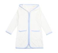 Accappatoio per ragazze e ragazzi, con cerniera, con cappuccio, a maniche lunghe, per bambini, telo da spiaggia, kimono, un po 'drammatico, top cattivo, ragazze, bianco, 6-7 Anni