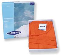 Accappatoio Pompea Junior Bambino Bambina Ragazzo Ragazza con Cappuccio anni 4-6 - 8-10 - 12-14 Spugna di Cotone 380gr/sqm In Scatola (Arancio 0002, 4/6)