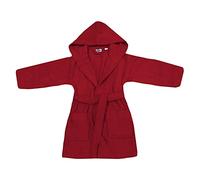 Accappatoio Pompea Junior Bambino Bambina Ragazzo Ragazza con Cappuccio anni 4-6 - 8-10 - 12-14 Spugna di Cotone 380gr/sqm In Scatola (Rosso 0003, 4/6)